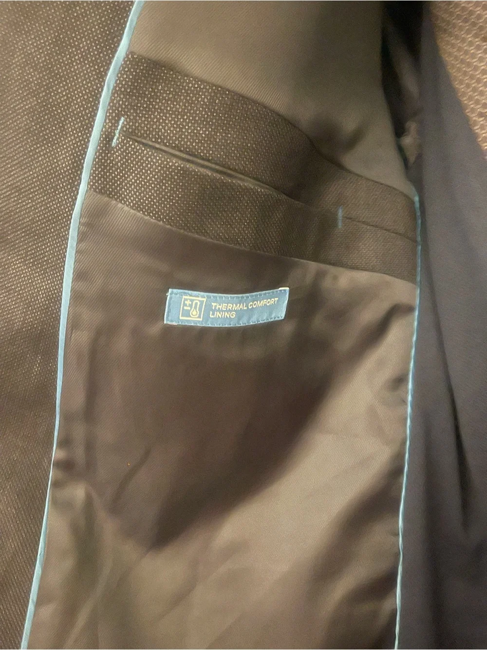 Van Heusen Cool Flex Mens 48R Blue Solid Slim Fit Suit Jacket 2 Button Vent